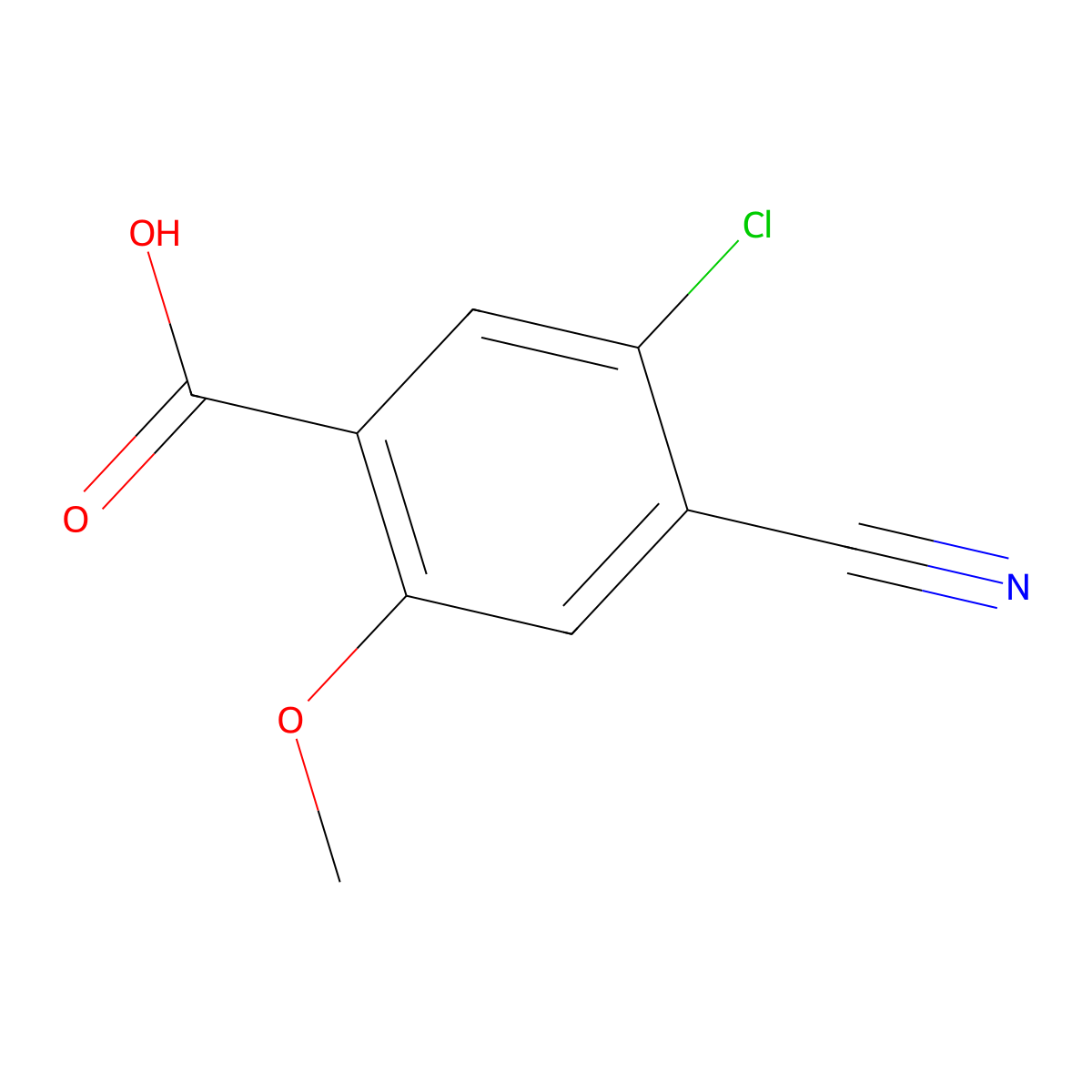 5-Chloro-4-cyano-2-methoxybenzoic acid molecular structure, CAS 104391-48-2