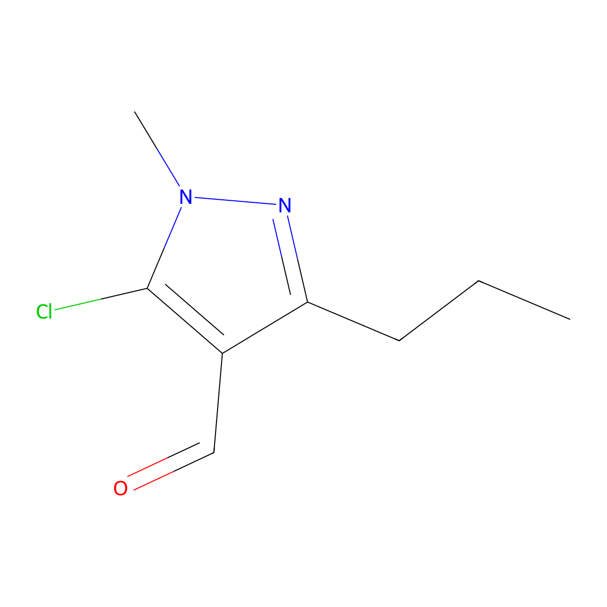 5-Chloro-1-methyl-3-propyl-1h-pyrazole-4-carbaldehyde molecular structure, CAS 1043918-74-6