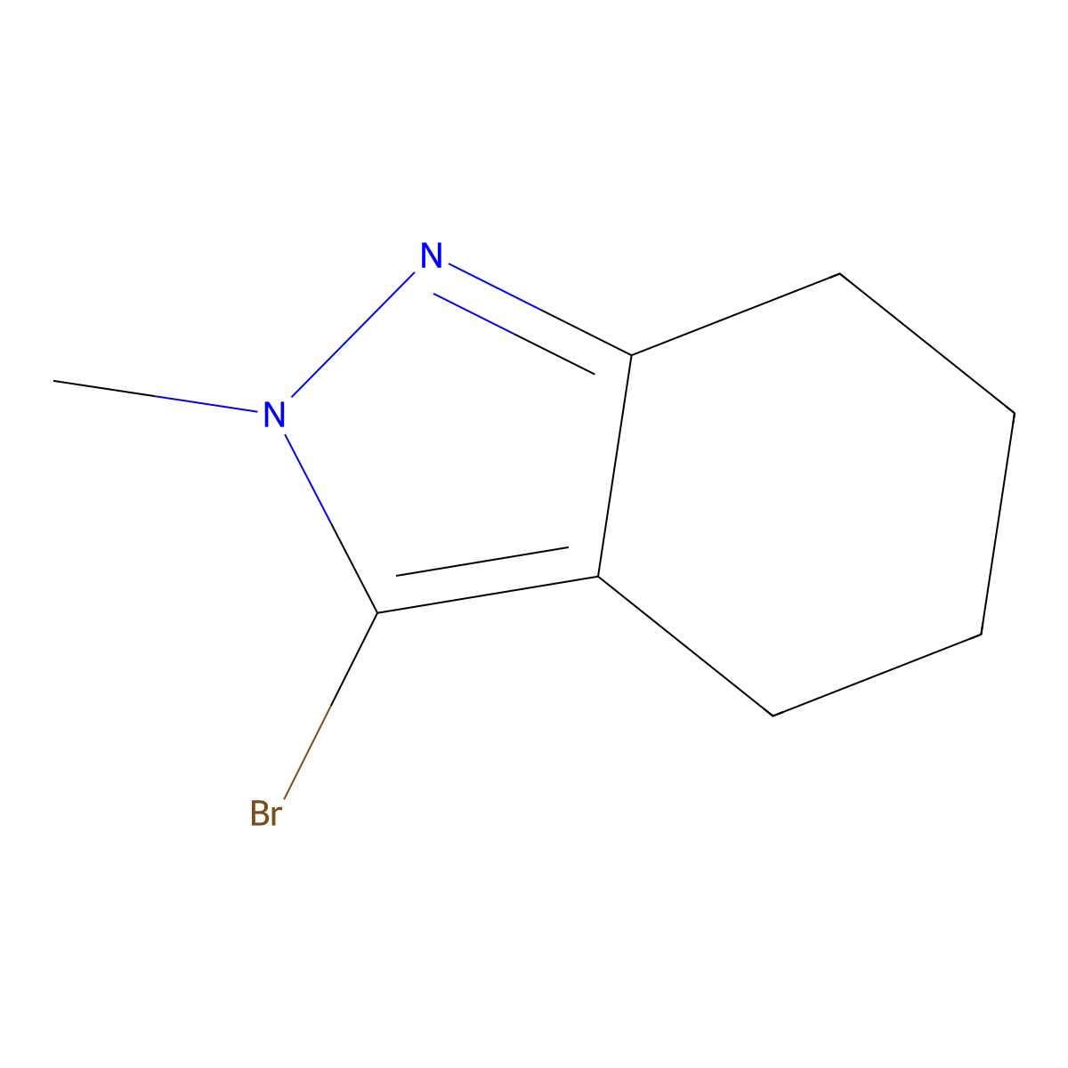 3-bromo-2-methyl-4,5,6,7-tetrahydro-2H-indazole molecular structure, CAS 1043919-67-0