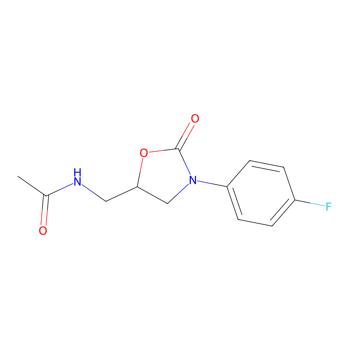 N-{[3-(4-fluorophenyl)-2-oxo-1,3-oxazolidin-5-yl]methyl}acetamide molecular structure, CAS 104392-71-4