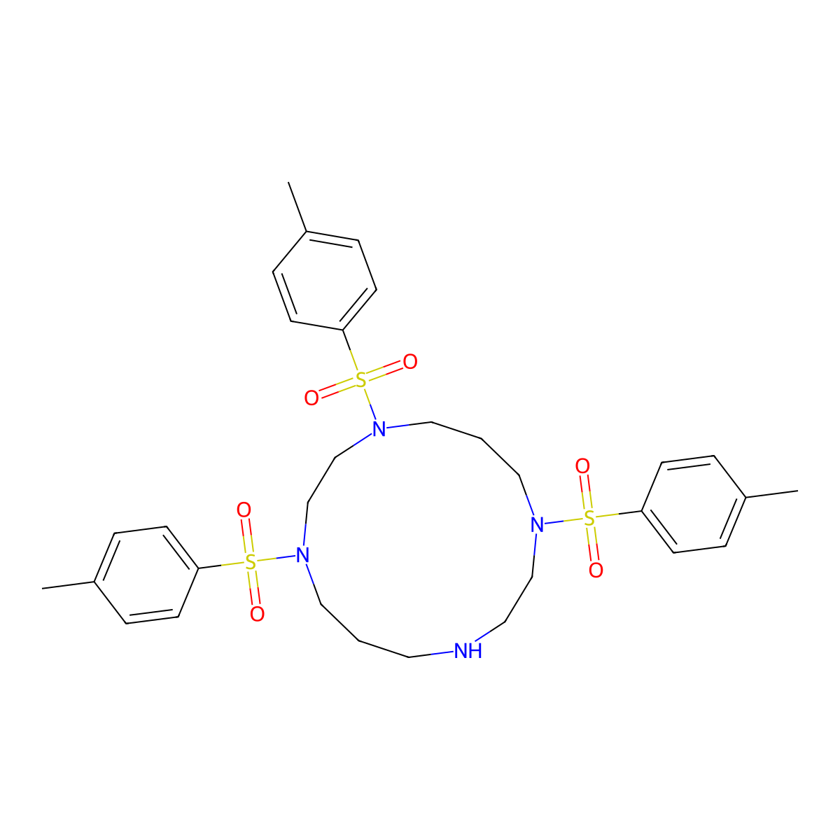 1,4,8-Tritosyl-1,4,8,11-tetraazacyclotetradecane molecular structure, CAS 104395-69-9