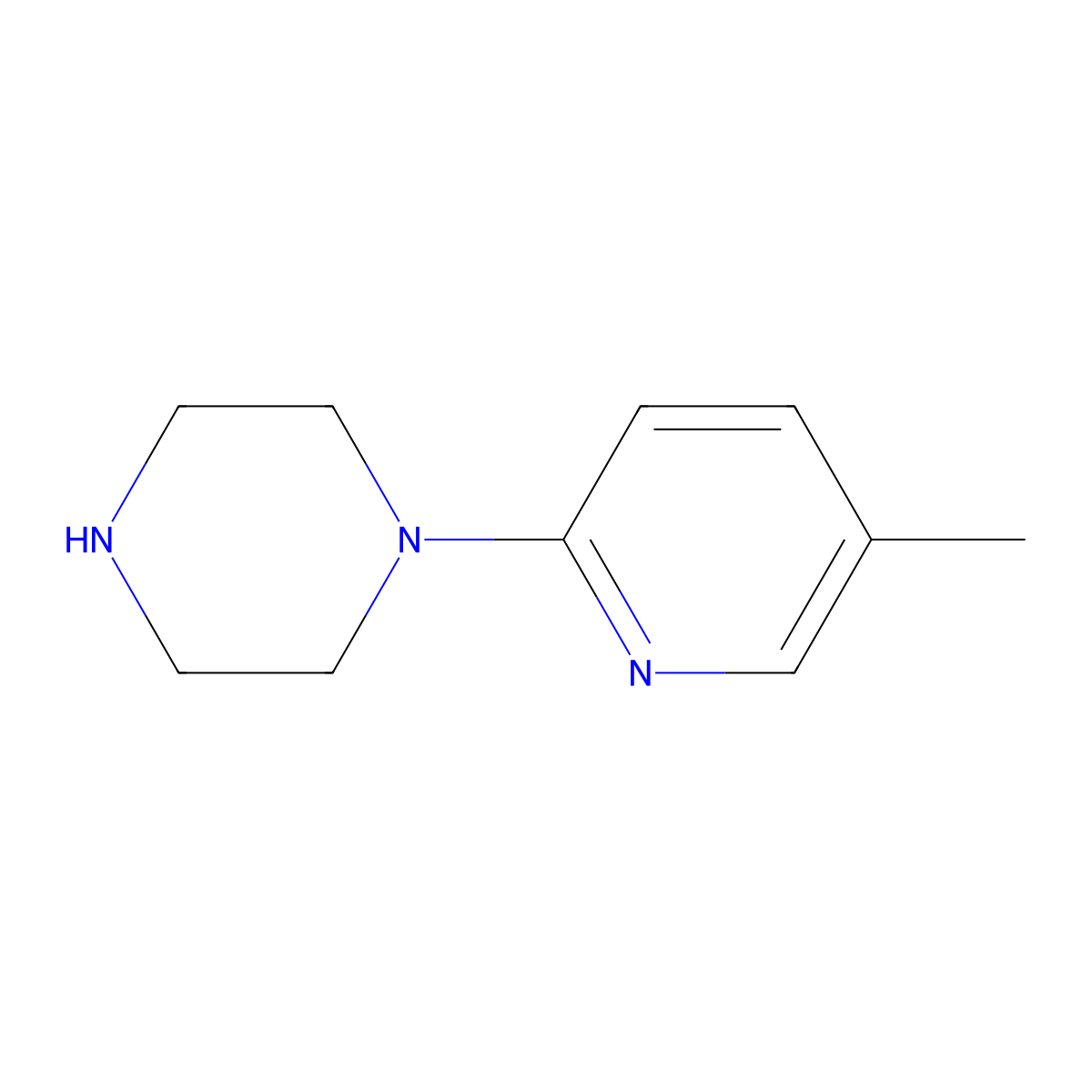 1-(5-Methyl-2-pyridinyl)piperazine molecular structure, CAS 104395-86-0