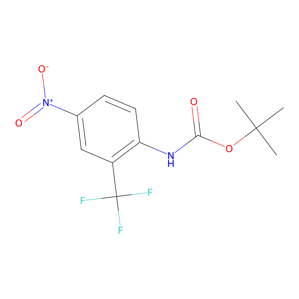 Tert-butyl (4-nitro-2-trifluoromethylphenyl)carbamate molecular structure, CAS 1043962-44-2