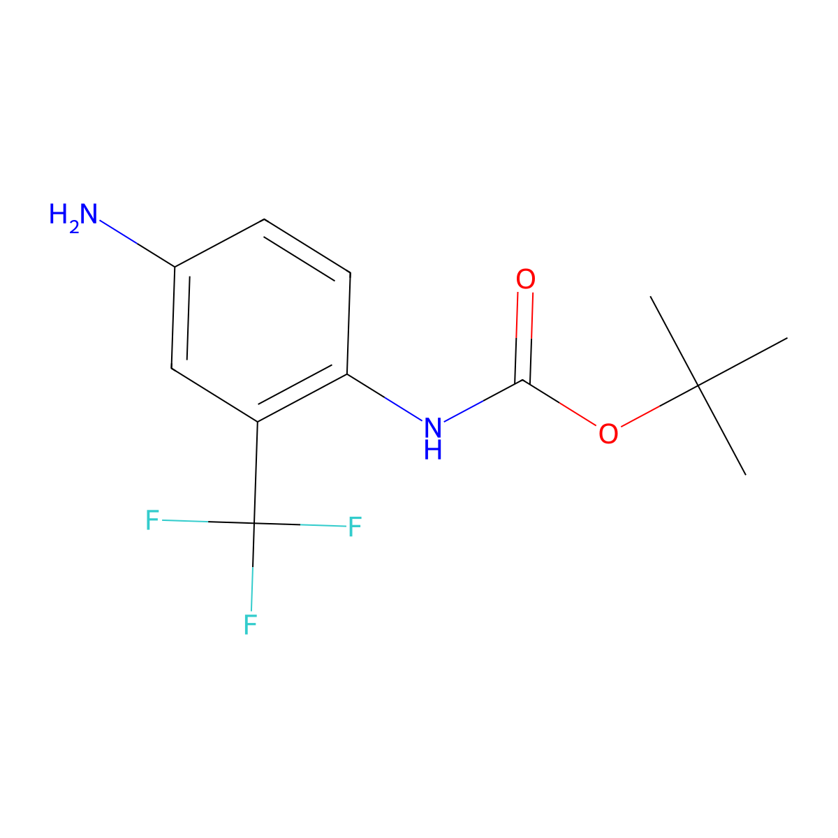Tert-butyl (4-amino-2-trifluoromethylphenyl)carbamate molecular structure, CAS 1043962-45-3