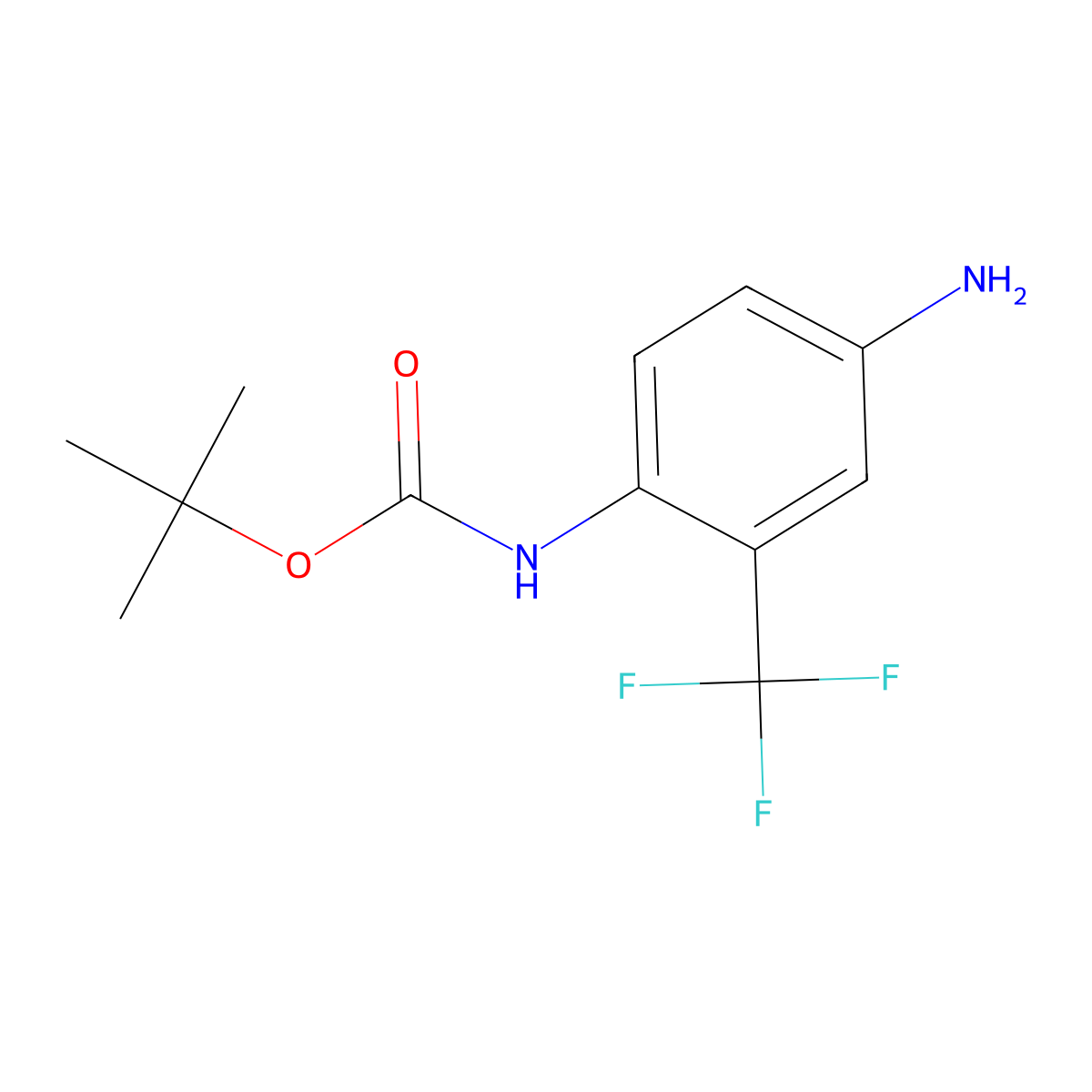 Tert-butyl (4-amino-2-trifluoromethylphenyl)carbamate molecular structure, CAS 1043962-45-3