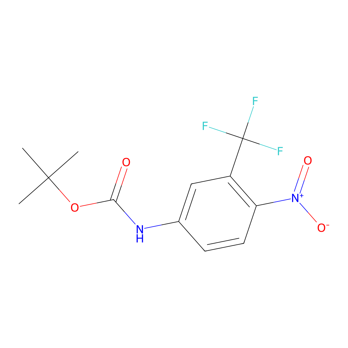 Tert-butyl (4-nitro-3-trifluoromethylphenyl)carbamate molecular structure, CAS 1043962-48-6