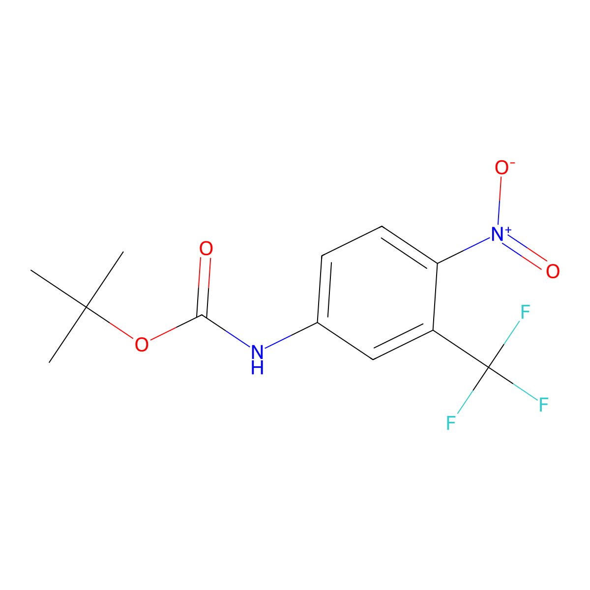 Tert-butyl (4-nitro-3-trifluoromethylphenyl)carbamate molecular structure, CAS 1043962-48-6