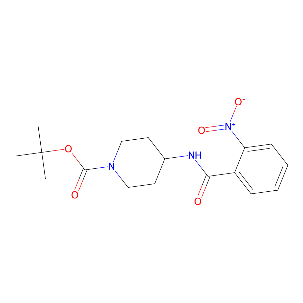 tert-Butyl 4-(2-nitrobenzamido)piperidine-1-carboxylate molecular structure, CAS 1043962-60-2