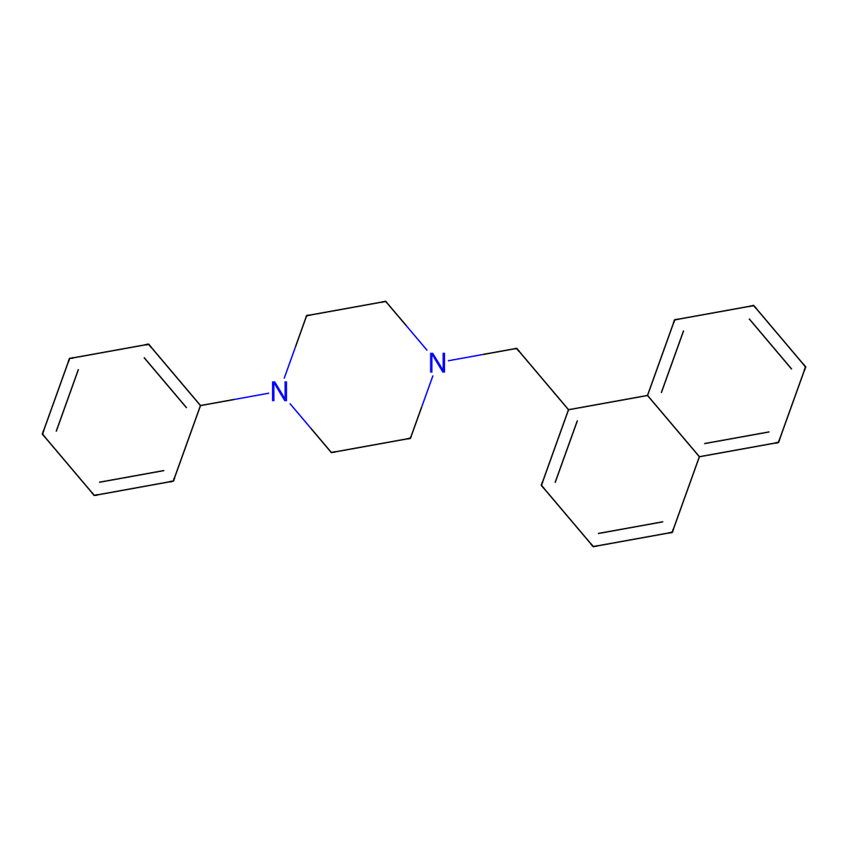 Piperazine, 1-(1-naphthalenylmethyl)-4-phenyl- molecular structure, CAS 1044-18-4
