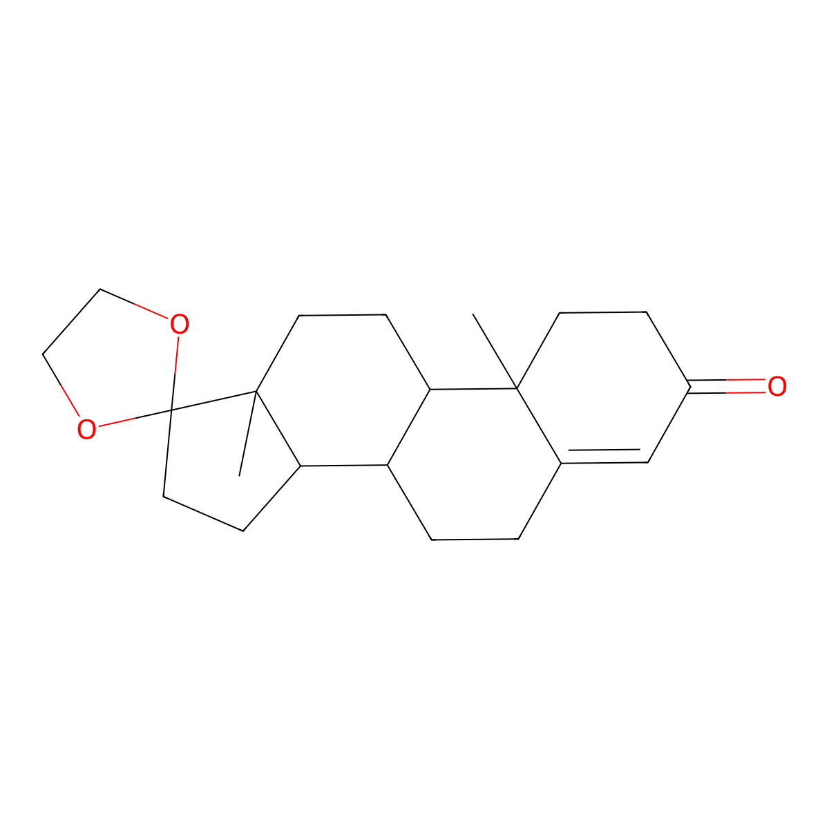 17,17-(Ethylenedioxy)androst-4-en-3-one molecular structure, CAS 1044-89-9