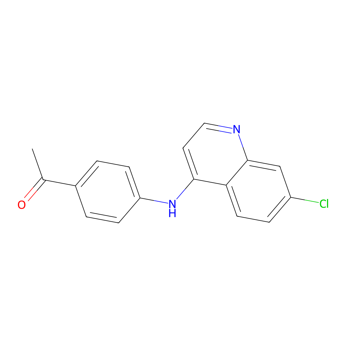 1-(4-((7-Chloro-4-quinolinyl)amino)phenyl)ethanone molecular structure, CAS 10440-43-4