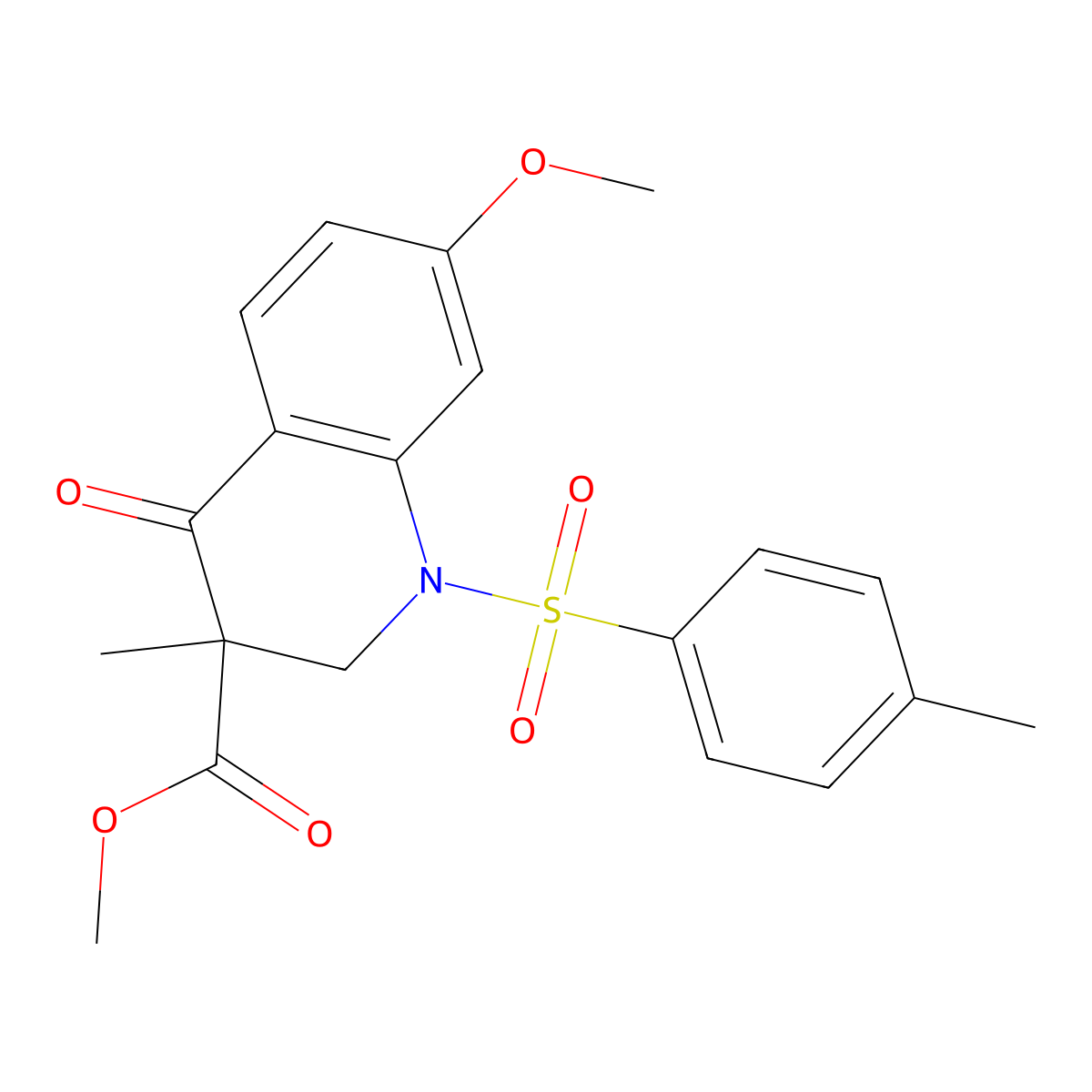 Methyl 7-methoxy-3-methyl-1-[(4-methylphenyl)sulfonyl]-4-oxo-1,2,3,4-tetrahydro-3-quinolinecarboxylate molecular structure, CAS 10440-75-2