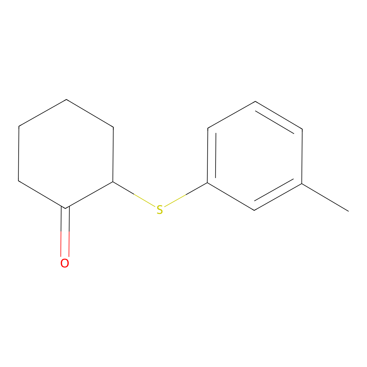 2-[(3-Methylphenyl)sulfanyl]cyclohexan-1-one molecular structure, CAS 1044047-57-5