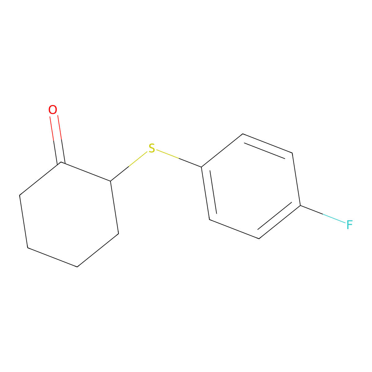 2-[(4-Fluorophenyl)sulfanyl]cyclohexan-1-one molecular structure, CAS 1044049-41-3