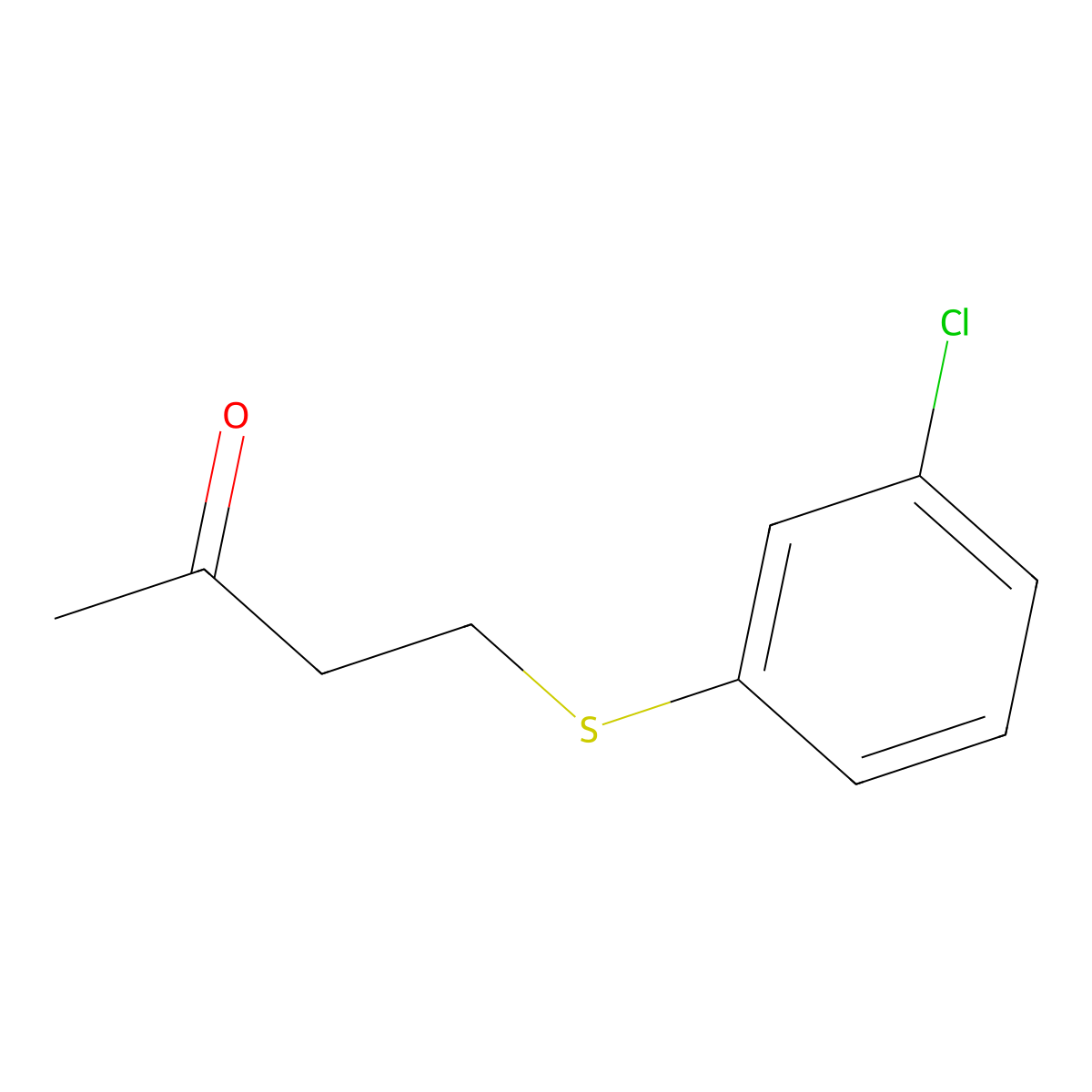 4-((3-Chlorophenyl)thio)butan-2-one molecular structure, CAS 1044058-20-9