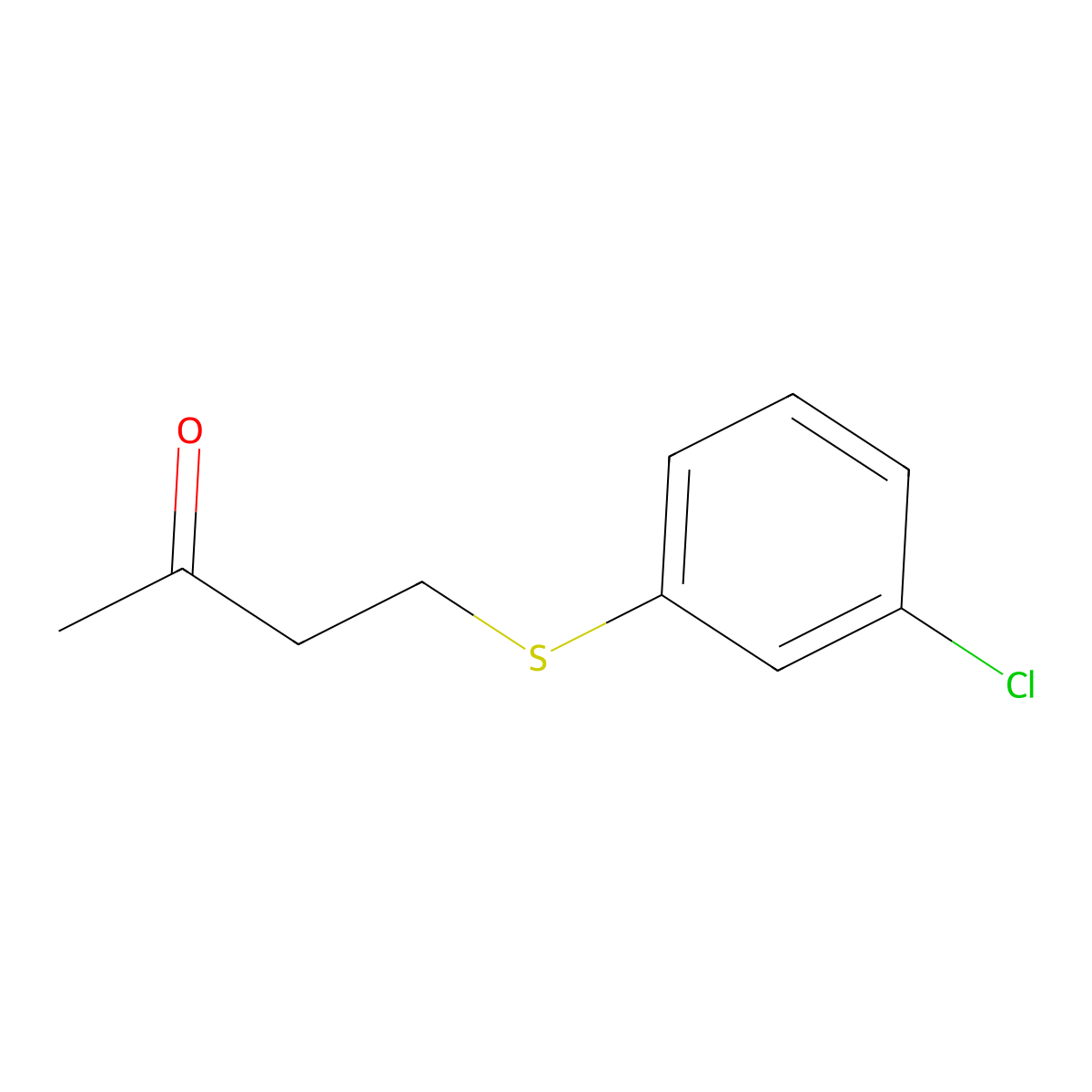 4-((3-Chlorophenyl)thio)butan-2-one molecular structure, CAS 1044058-20-9