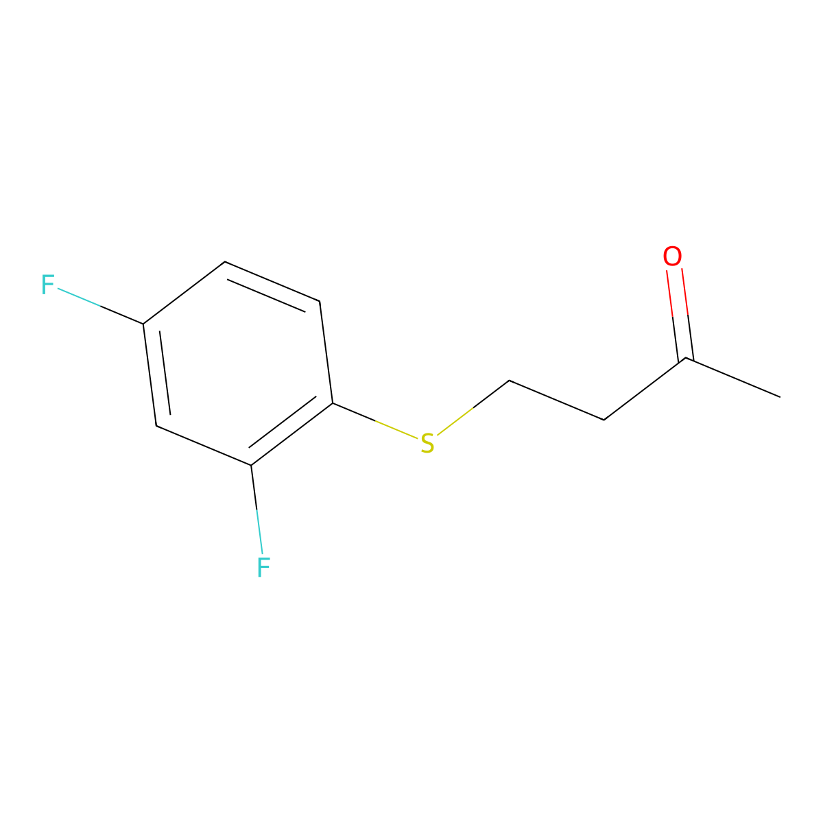 4-((2,4-Difluorophenyl)thio)butan-2-one molecular structure, CAS 1044062-25-0