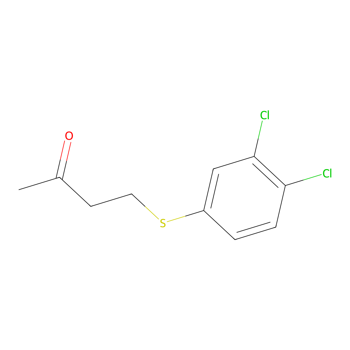 4-((3,4-Dichlorophenyl)thio)butan-2-one molecular structure, CAS 1044062-42-1