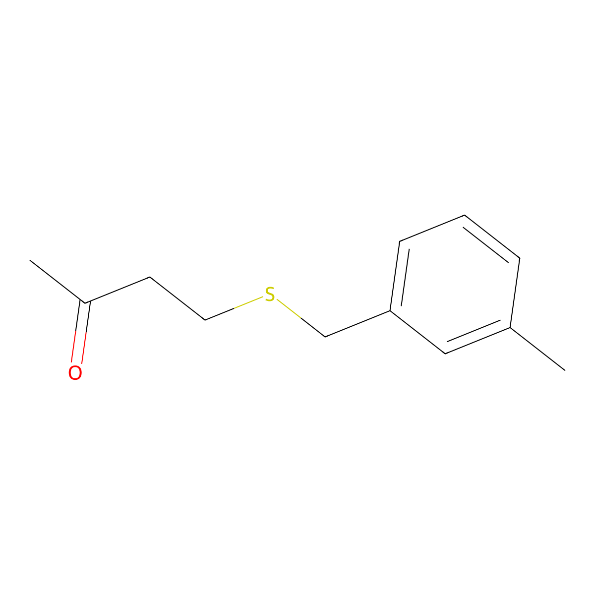4-((3-Methylbenzyl)thio)butan-2-one molecular structure, CAS 1044063-32-2