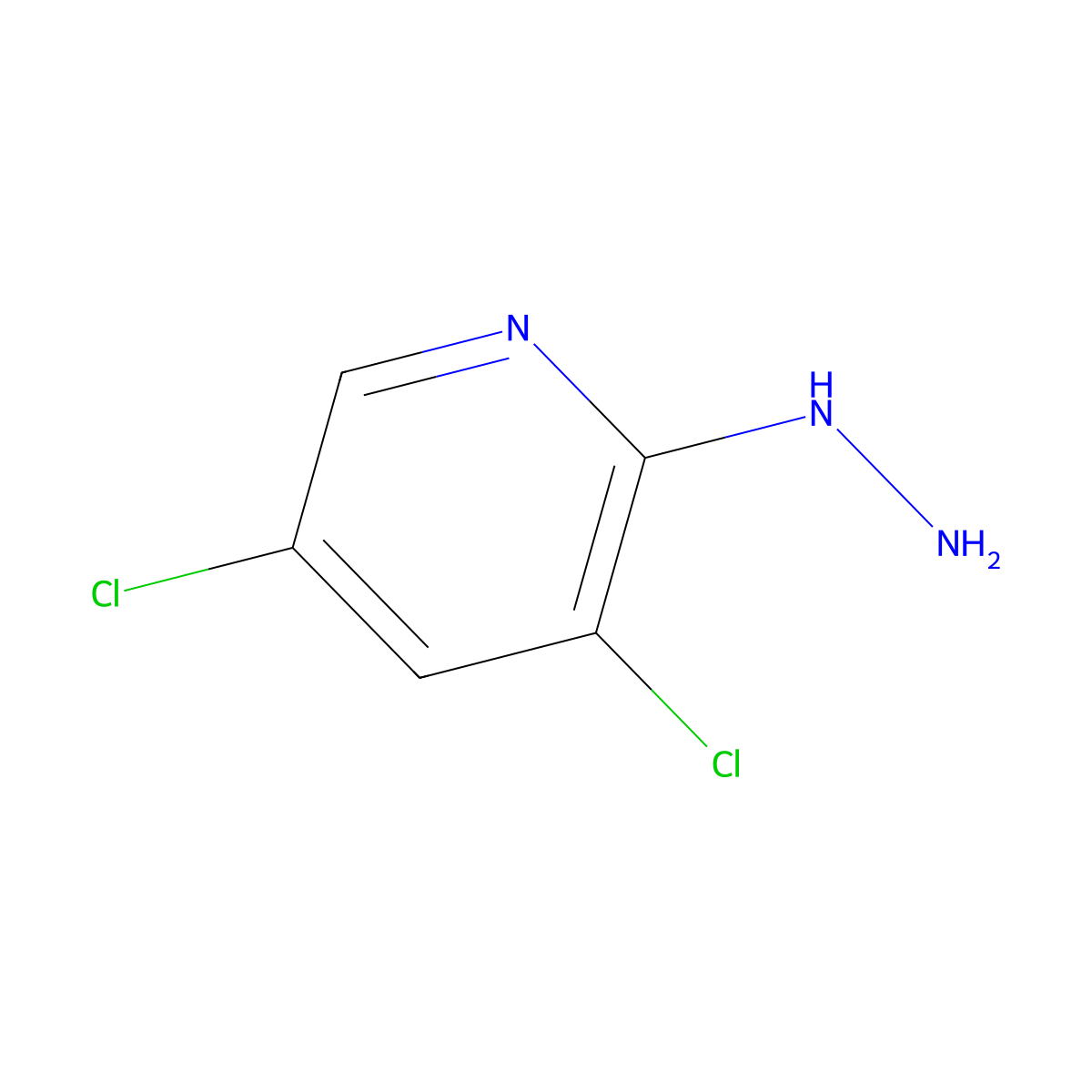 3,5-Dichloro-2-hydrazinylpyridine molecular structure, CAS 104408-23-3