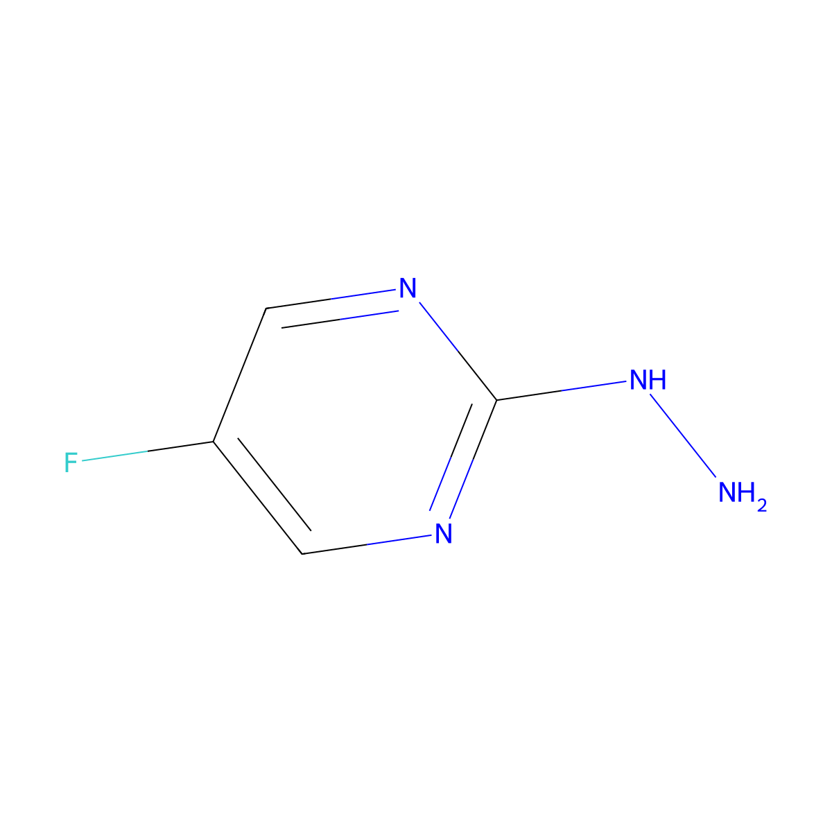 5-Fluoro-2-hydrazinylpyrimidine molecular structure, CAS 104408-28-8