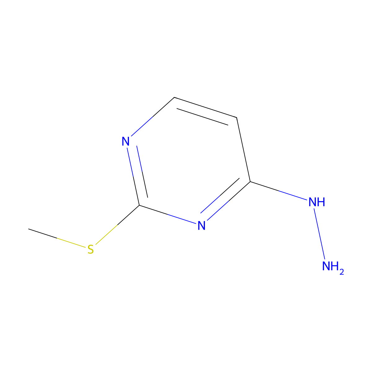 4-Hydrazinyl-2-(methylthio)pyrimidine molecular structure, CAS 104408-29-9