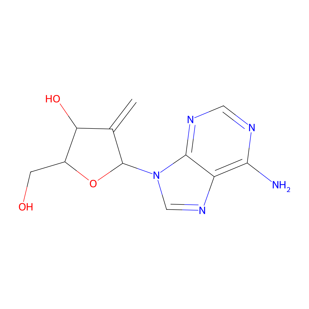 2'-Deoxy-2'-methyleneadenosine molecular structure, CAS 104409-41-8