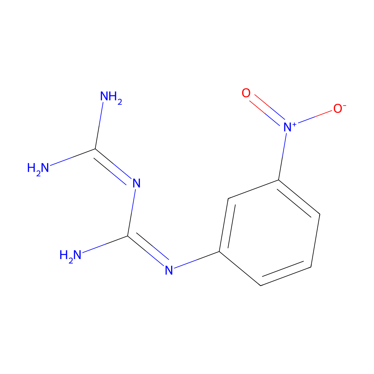 N-(3-nitrophenyl)imidodicarbonimidic diamide molecular structure, CAS 10441-20-0