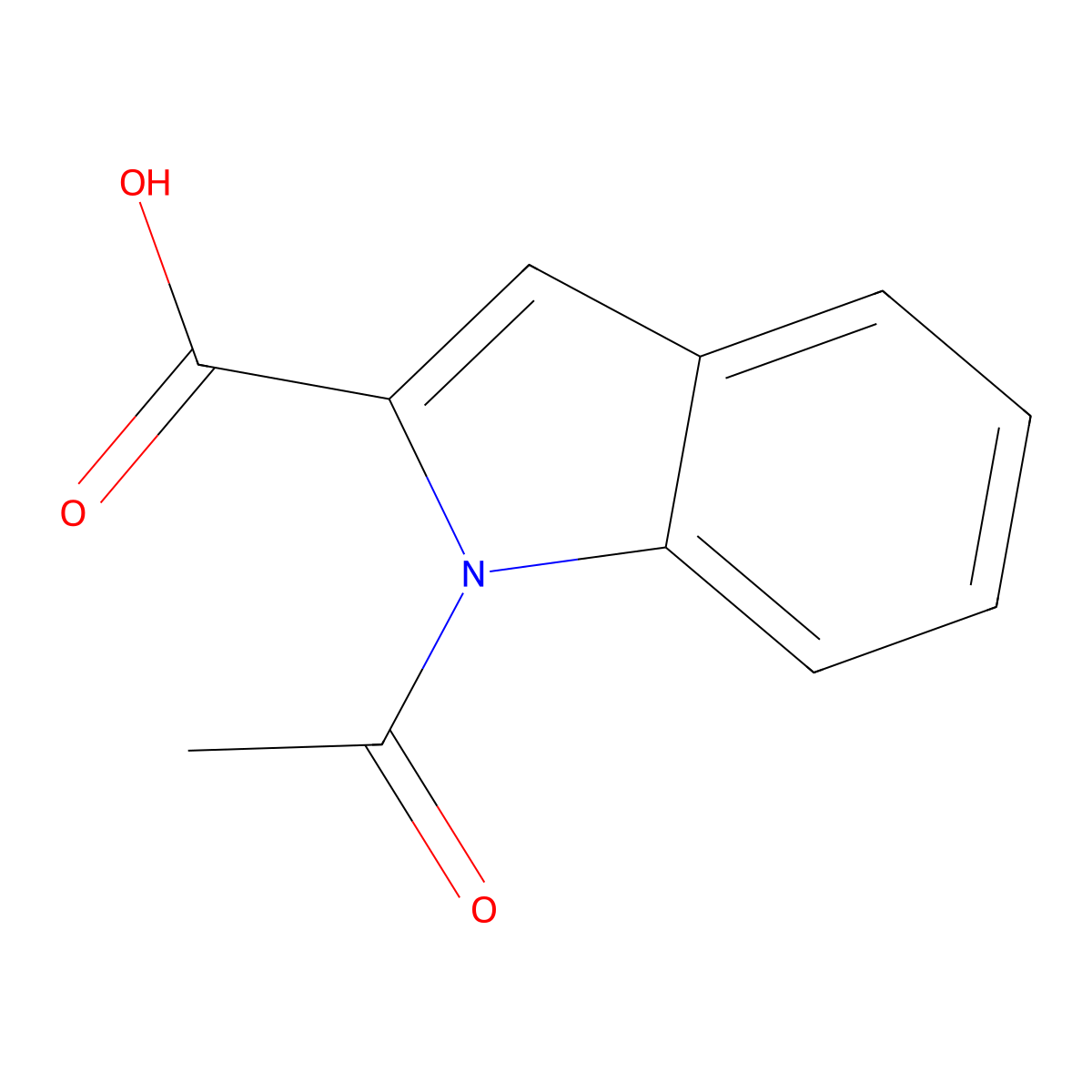 1-acetylindole-2-carboxylic Acid molecular structure, CAS 10441-26-6