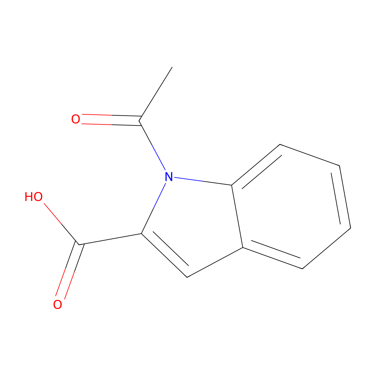 1-acetylindole-2-carboxylic Acid molecular structure, CAS 10441-26-6