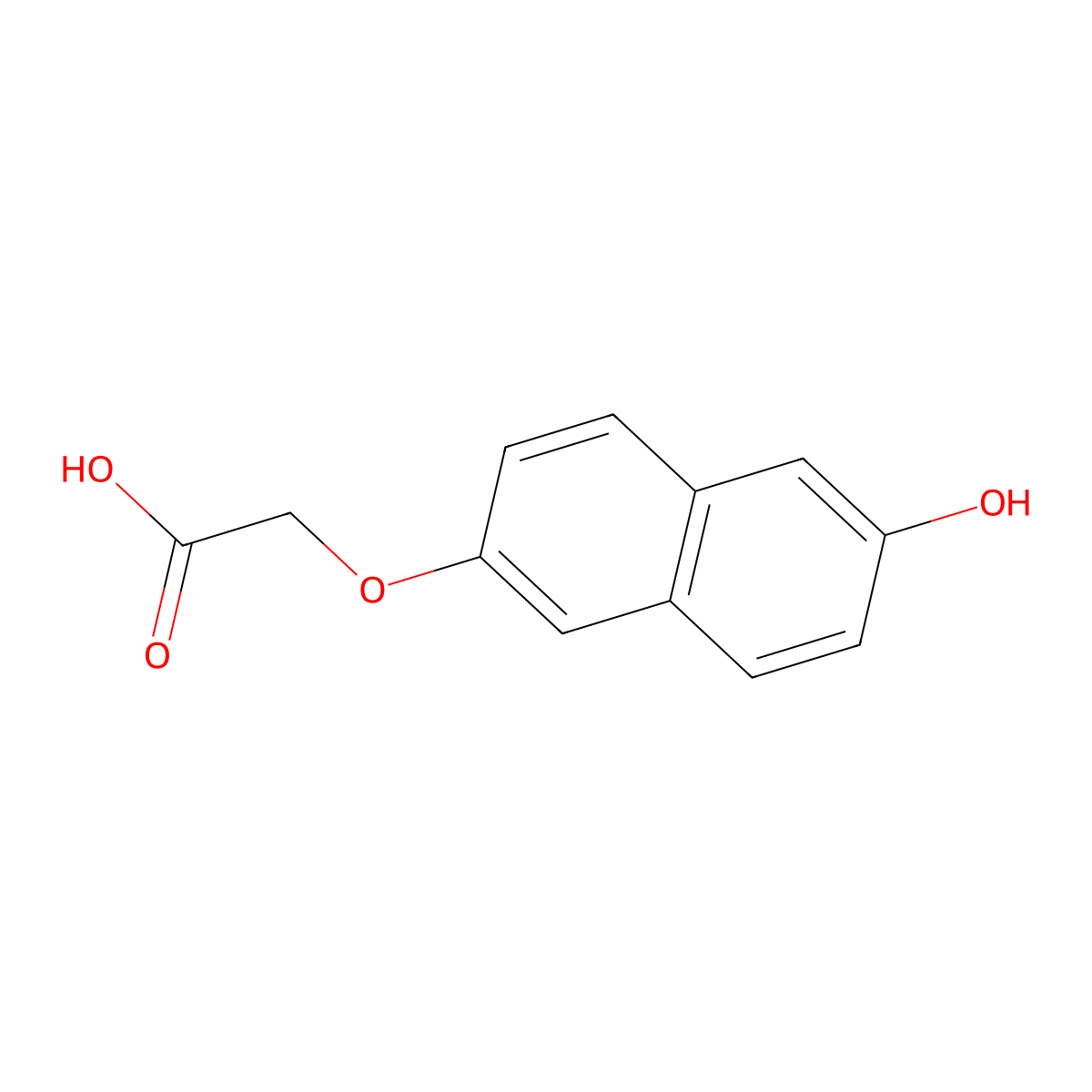 Acetic acid, (6-hydroxy-2-naphthalenyl)oxy- molecular structure, CAS 10441-36-8