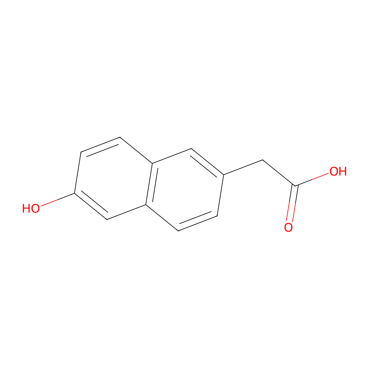 6-Hydroxy-2-naphthaleneacetic acid molecular structure, CAS 10441-46-0