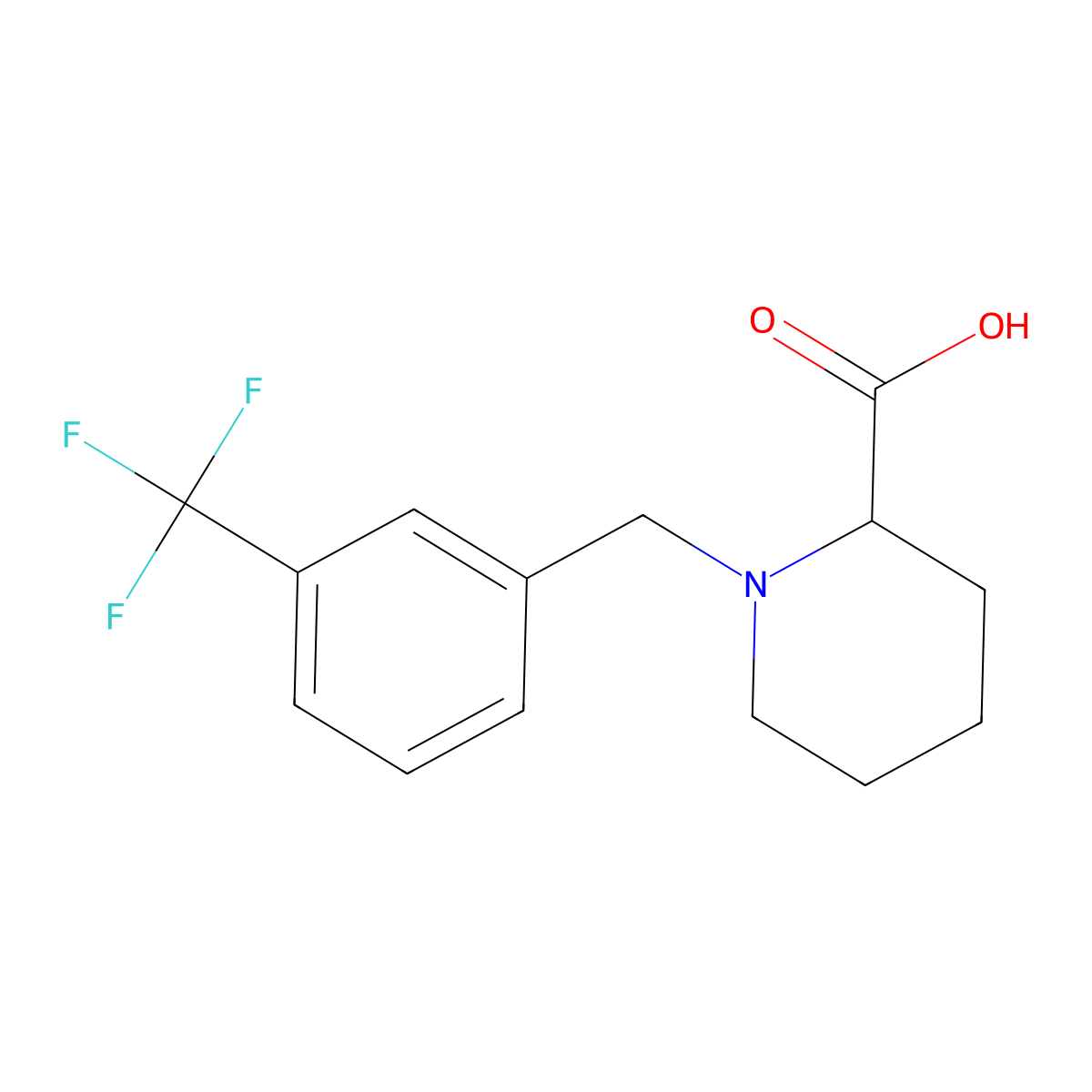 1-(3-Trifluoromethylbenzyl)-2-carboxypiperidine molecular structure, CAS 1044139-35-6