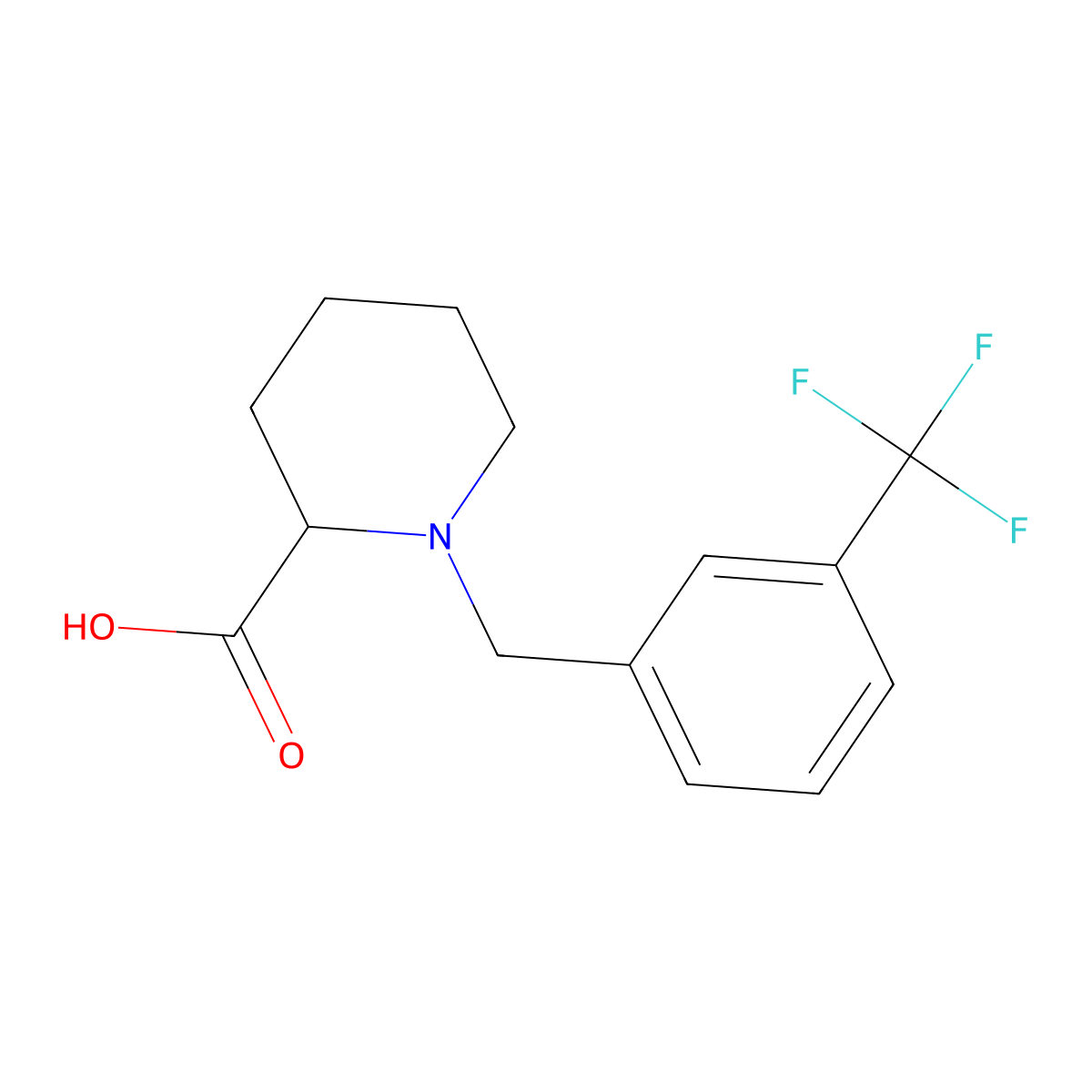1-(3-Trifluoromethylbenzyl)-2-carboxypiperidine molecular structure, CAS 1044139-35-6