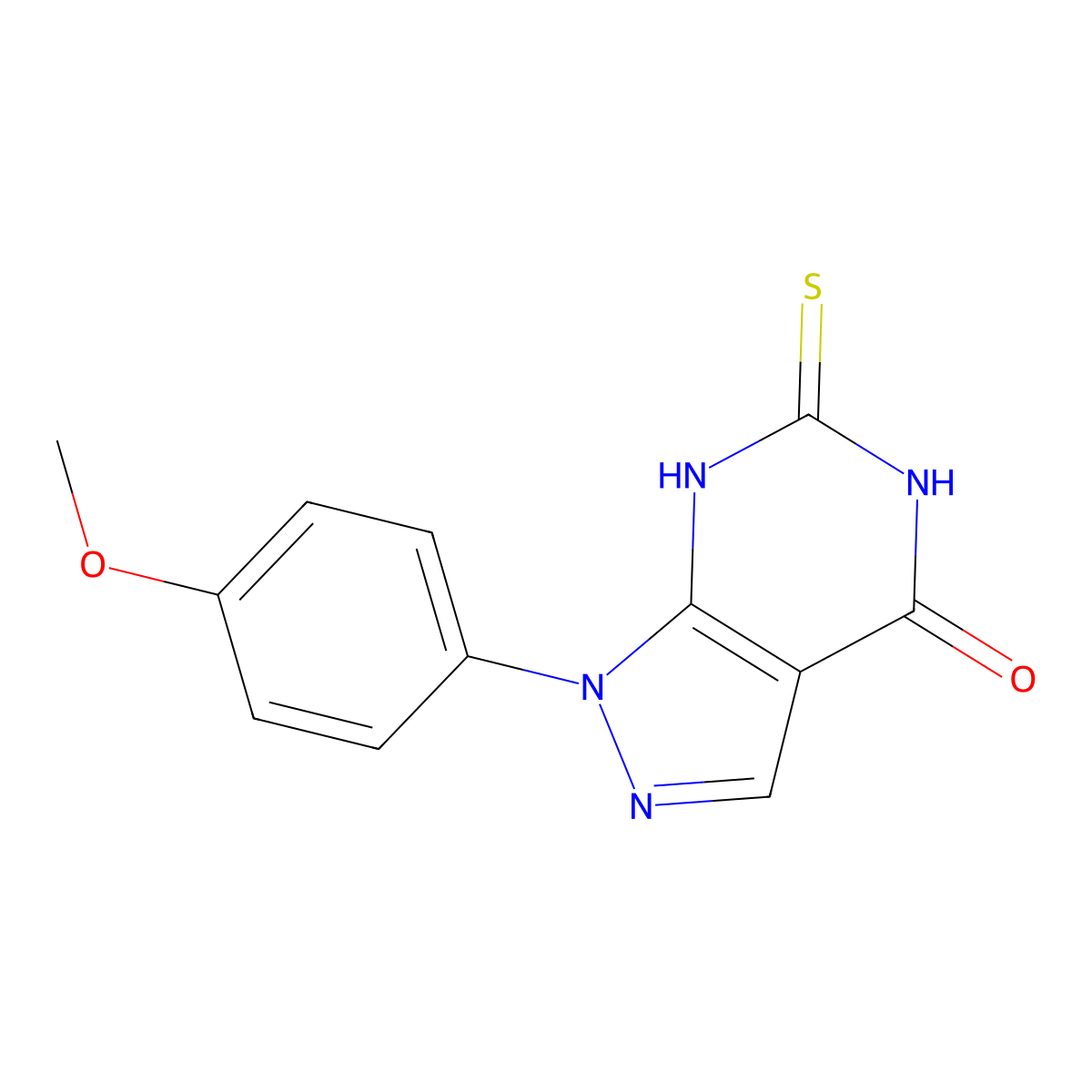 6-Mercapto-1-(4-methoxyphenyl)-1h-pyrazolo[3,4-d]pyrimidin-4-ol molecular structure, CAS 1044140-07-9