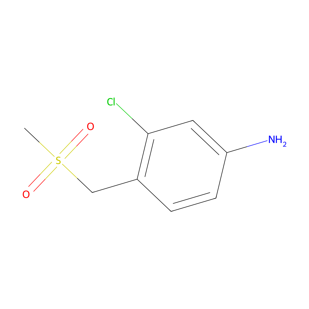 3-Chloro-4-(methanesulfonylmethyl)aniline molecular structure, CAS 1044145-58-5