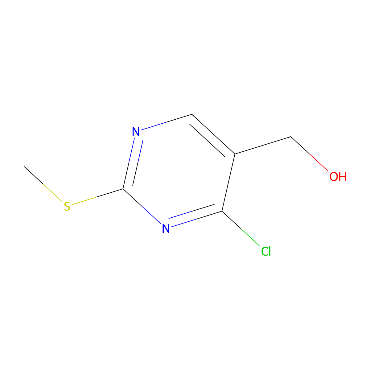 (4-Chloro-2-(methylthio)pyrimidin-5-yl)methanol molecular structure, CAS 1044145-59-6