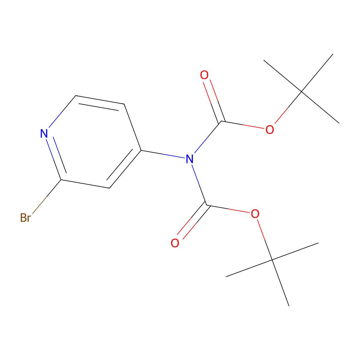 4-[di(tert-butoxycarbonyl)aMino]-2-broMopyridine molecular structure, CAS 1044148-89-1