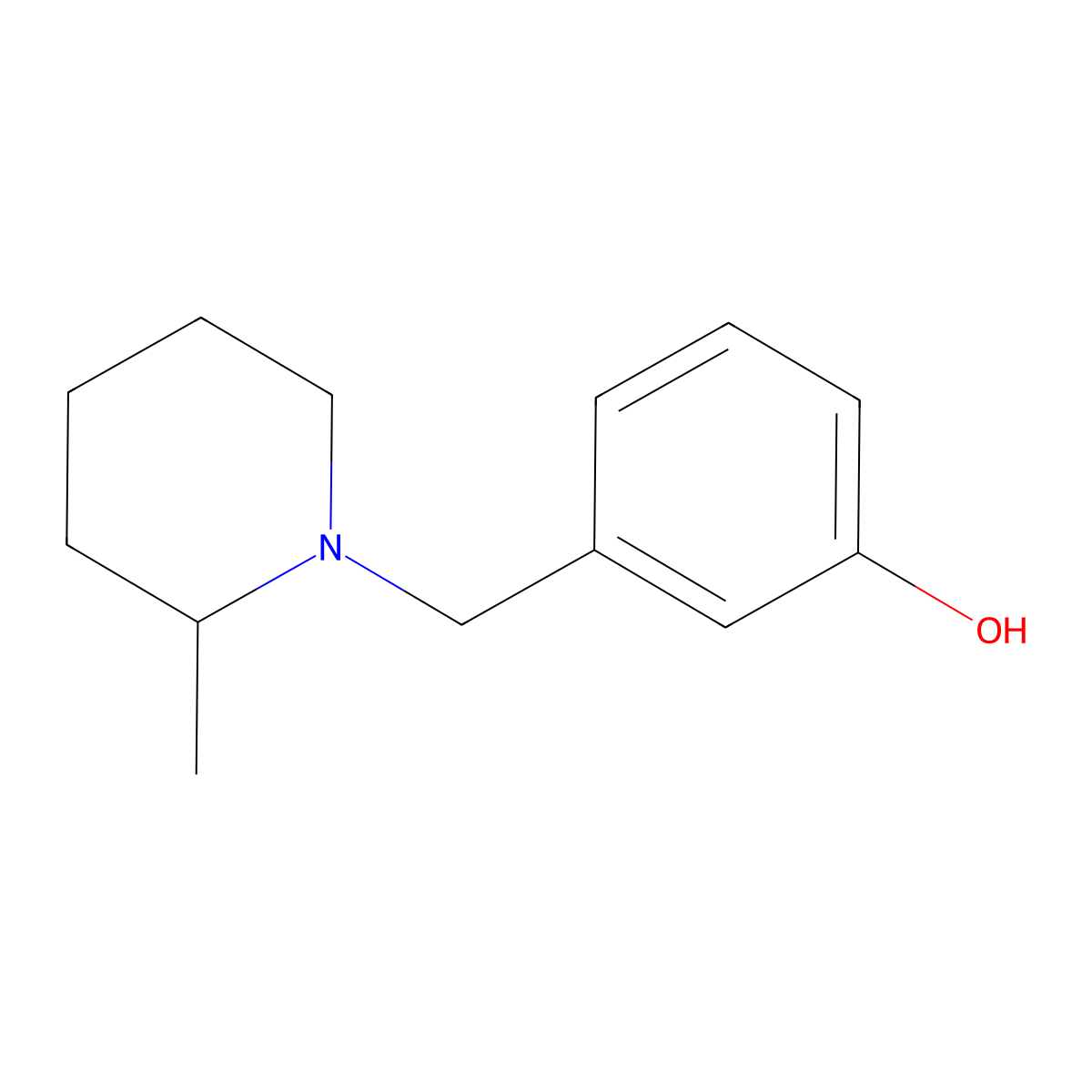 3-((2-Methylpiperidin-1-yl)methyl)phenol molecular structure, CAS 104415-37-4