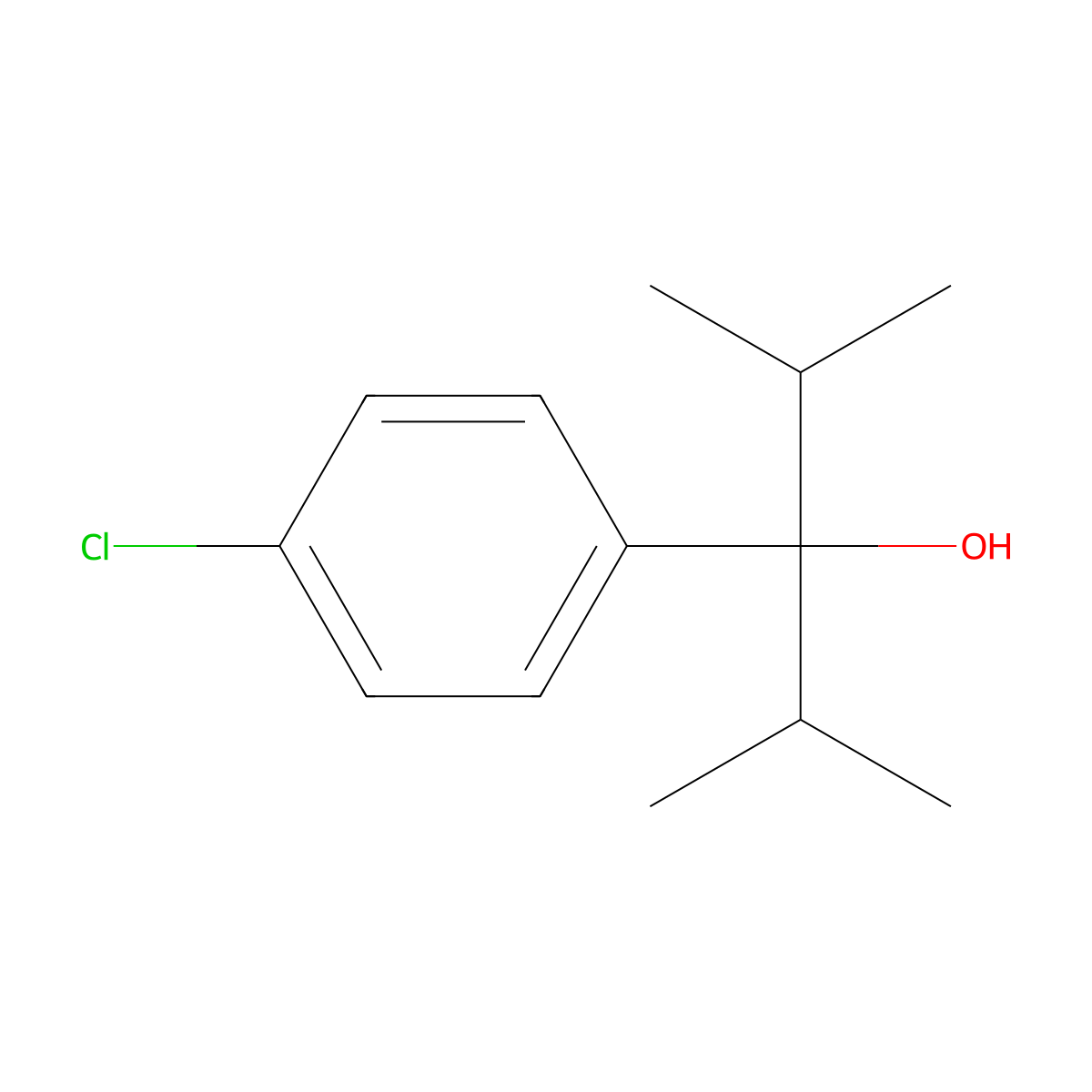 3-(4-Chlorophenyl)-2,4-dimethylpentan-3-ol molecular structure, CAS 104417-65-4