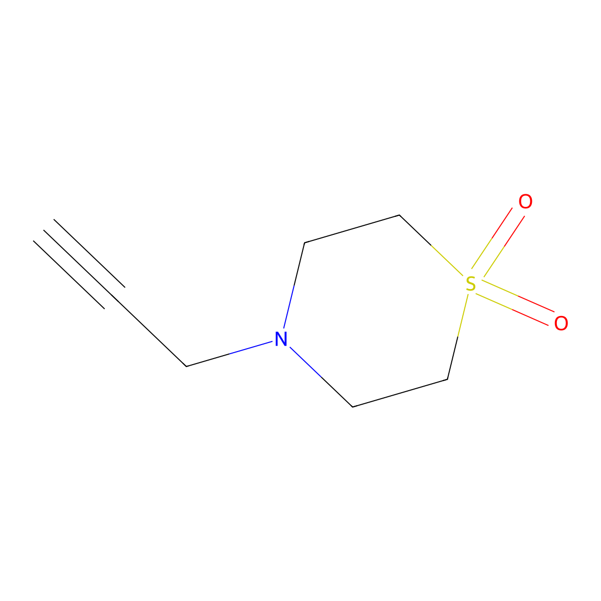 4-(Prop-2-yn-1-yl)-1lambda~6~,4-thiazinane-1,1-dione molecular structure, CAS 10442-03-2