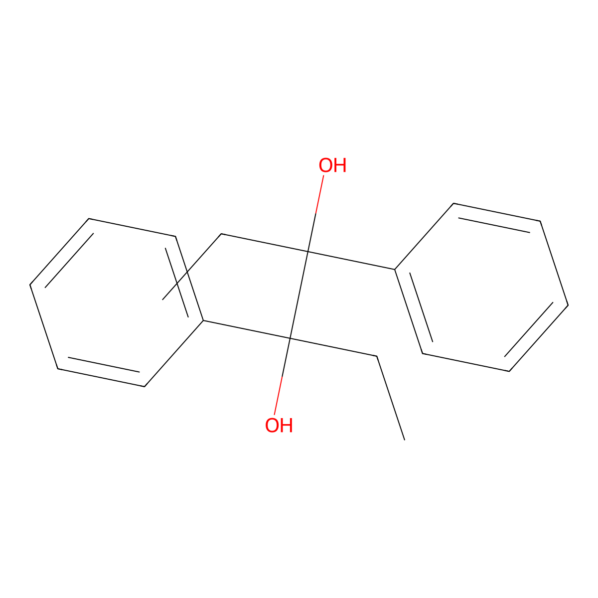 3,4-Diphenylhexane-3,4-diol molecular structure, CAS 10442-33-8
