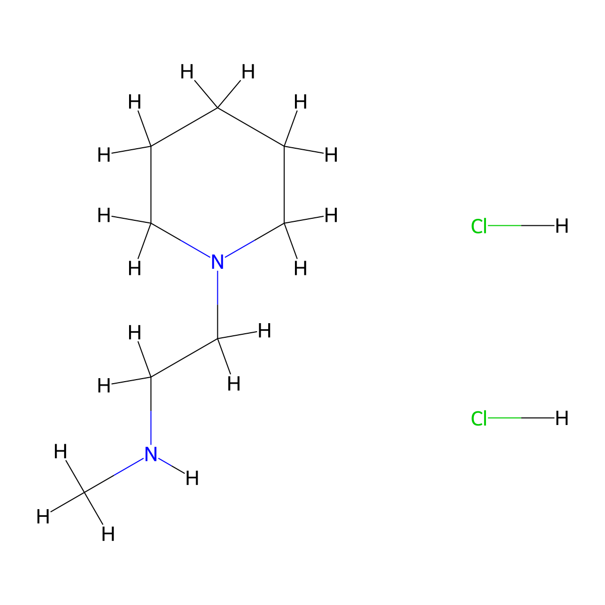 Methyl[2-(piperidin-1-yl)ethyl]amine dihydrochloride molecular structure, CAS 10442-86-1