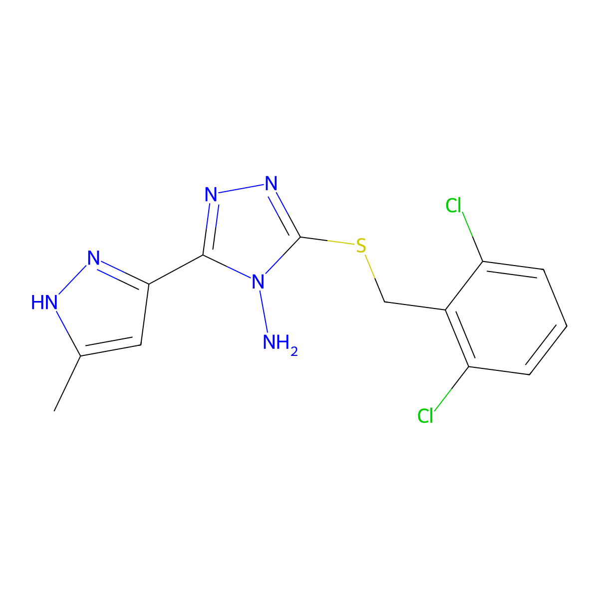 C13H12Cl2N6S molecular structure, CAS 1044203-70-4