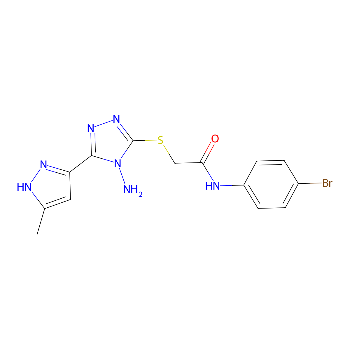 C14H14BrN7OS molecular structure, CAS 1044204-20-7