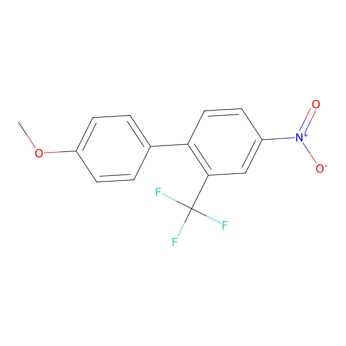 4'-Methoxy-4-nitro-2-(trifluoromethyl)-1,1'-biphenyl molecular structure, CAS 1044209-49-5