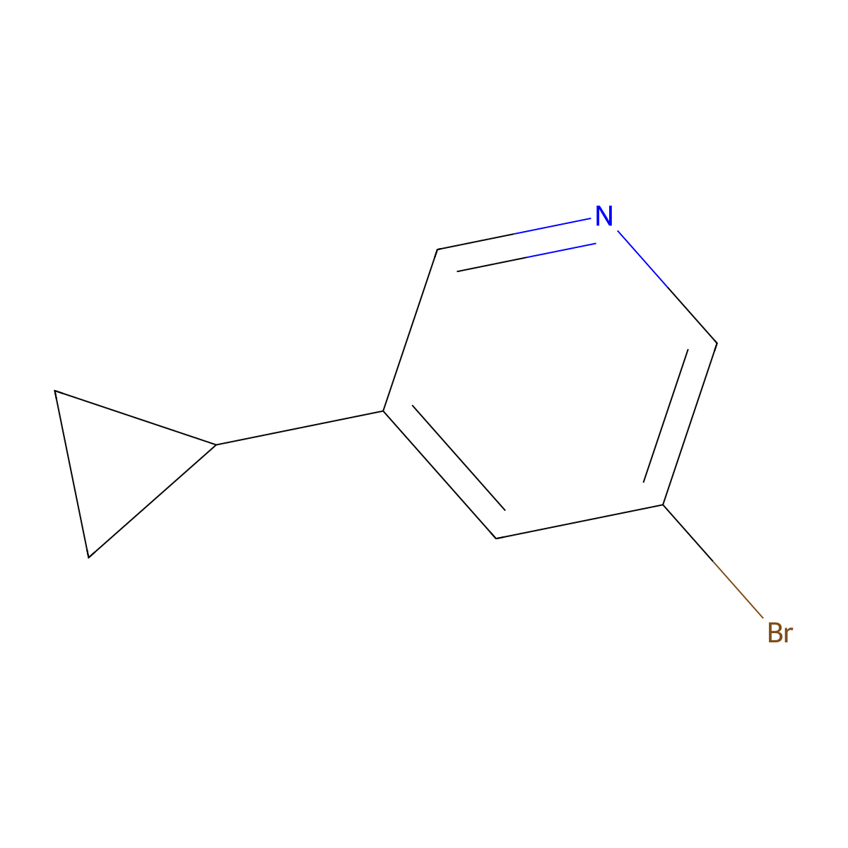 3-Bromo-5-cyclopropylpyridine molecular structure, CAS 1044210-57-2