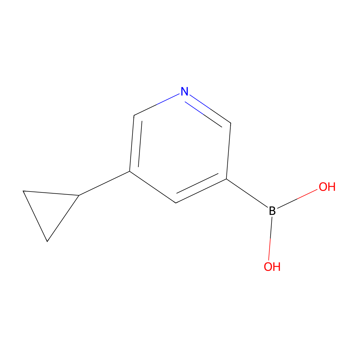 5-Cyclopropylpyridin-3-ylboronic acid molecular structure, CAS 1044210-58-3