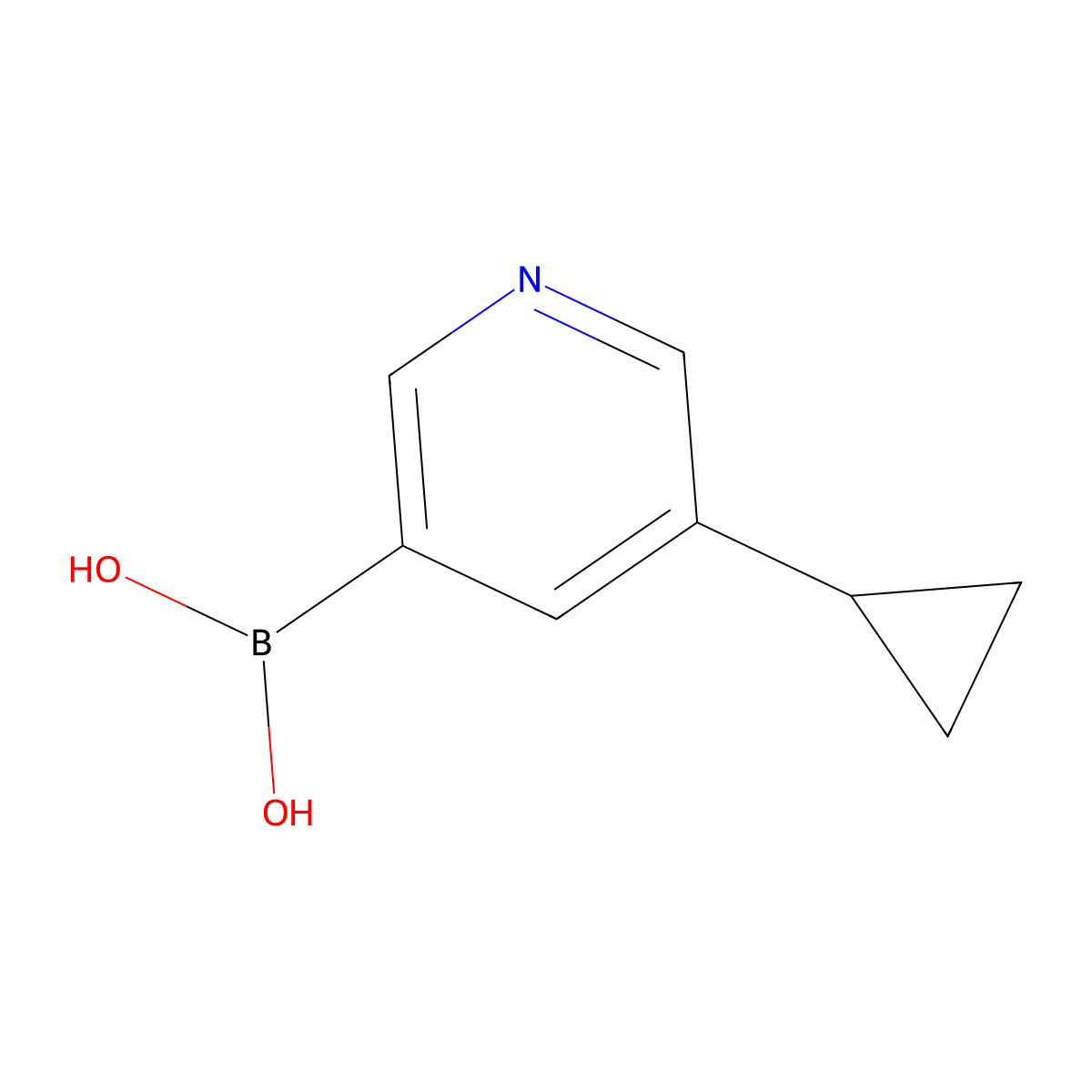 5-Cyclopropylpyridin-3-ylboronic acid molecular structure, CAS 1044210-58-3