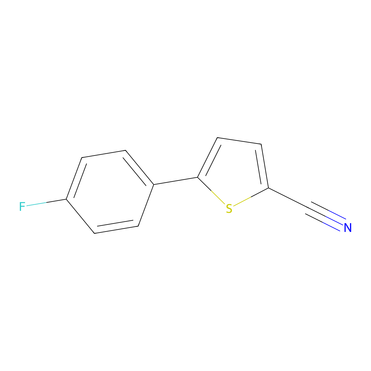 5-(4-Fluorophenyl)-2-thiophenecarbonitrile molecular structure, CAS 1044231-51-7